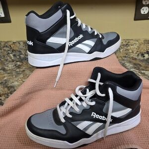 Reebok Black and Gray High-Top Sneakers